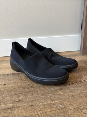 Ecco Women’s Black Soft 7 Wedge Slip On Sneakers EU 40